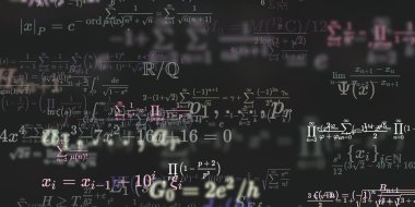 Formüllü matematik arkaplanı, kusursuz illüstrasyon   