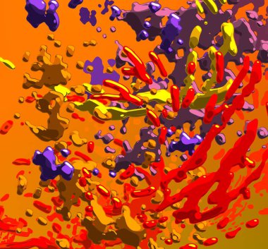 Soyut arka plan sanatı. 3 boyutlu illüstrasyon. Çok renkli arkaplan. Çağdaş sanat. Sanatsal dijital palet.