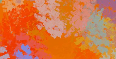 Soyut arka plan sanatı. 2D çizim. Etkileyici yağlı boya resim. Tuvalde fırça darbeleri. Modern sanat. Çok renkli arkaplan. Çağdaş sanat. İfade. Sanatsal dijital palet.