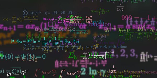 Mathematics background with formulas, seamless illustration   