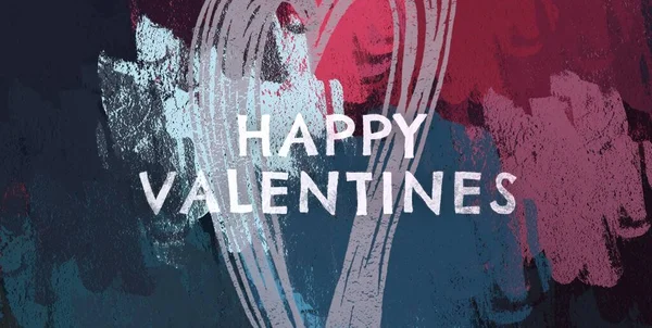 Abstrakt Valentine Baggrundskunst Hjerter Lærred Flerfarvet Romantisk Baggrund Moderne Kunst - Stock-foto