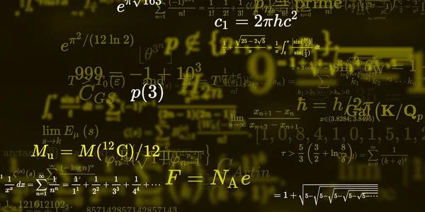 Kontekst Matematyczny Formułami Bezproblemowa Ilustracja Abstrakcyjny Wzór Kolorowymi Symbolami — Zdjęcie stockowe