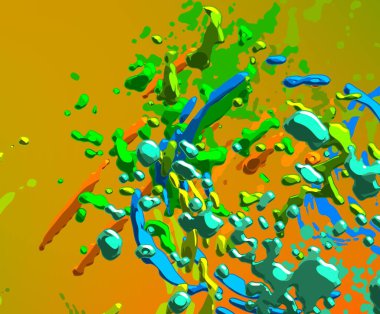 Soyut arka plan sanatı. 3 boyutlu illüstrasyon. Tuvalde fırça darbeleri. Çok renkli arkaplan. Çağdaş sanat. Sanatsal dijital palet.