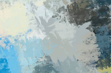 Soyut arka plan sanatı. 2D çizim. Etkileyici yağlı boya resim. Tuvalde fırça darbeleri. Modern sanat. Çok renkli arkaplan. Çağdaş sanat. İfade. Sanatsal dijital palet.