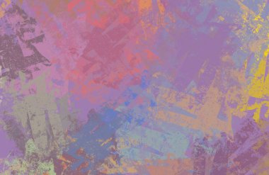 Soyut arka plan sanatı. 2D çizim. Etkileyici yağlı boya resim. Tuvalde fırça darbeleri. Modern sanat. Çok renkli arkaplan. Çağdaş sanat. İfade. Sanatsal dijital palet.