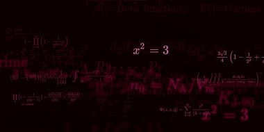 Formüllü matematik geçmişi, kusursuz çizimler. Renkli sembollü soyut desen  