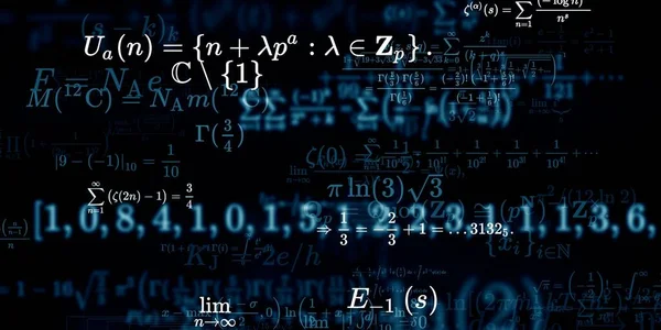 Kontekst Matematyczny Formułami Bezproblemowa Ilustracja Abstrakcyjny Wzór Kolorowymi Symbolami — Zdjęcie stockowe