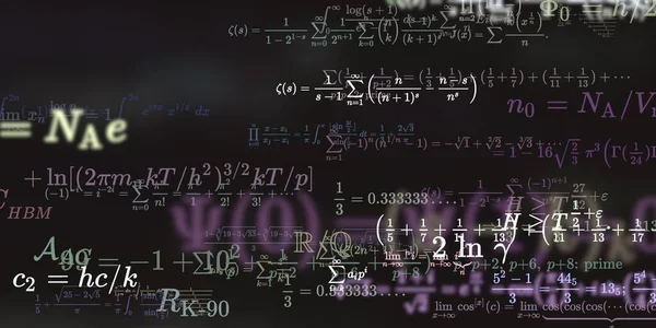 Matematiikka Tausta Kaavoja Saumaton Kuva Abstrakti Kuvio Värikkäillä Symboleilla — kuvapankkivalokuva