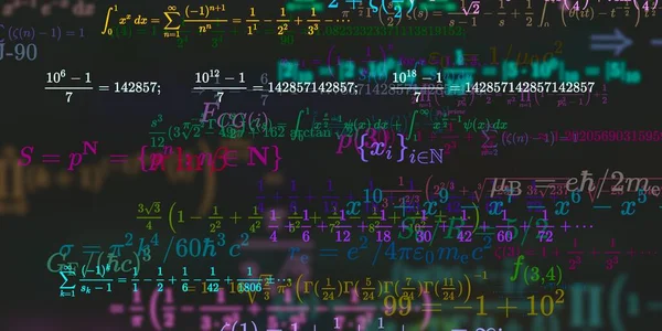 Sfondo Matematico Con Formule Illustrazione Senza Soluzione Continuità Modello Astratto — Foto Stock