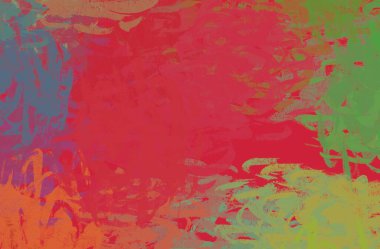 Soyut arka plan sanatı. 2D çizim. Etkileyici yağlı boya resim. Tuvalde fırça darbeleri. Modern sanat. Çok renkli arkaplan. Çağdaş sanat. İfade. Sanatsal dijital palet.