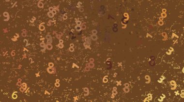 Matematik. 2D çizim. Numaralı soyut arkaplan, boşluğu kopyala 