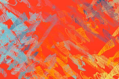 Soyut arka plan sanatı. 2D çizim. Etkileyici yağlı boya resim. Tuvalde fırça darbeleri. Modern sanat. Çok renkli arkaplan. Çağdaş sanat. İfade. Sanatsal dijital palet.