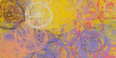 Soyut arka plan sanatı. 2D çizim. Etkileyici yağlı boya resim. Tuvalde fırça darbeleri. Modern sanat. Çok renkli arkaplan. Çağdaş sanat. İfade. Sanatsal dijital palet.