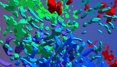 Soyut arka plan sanatı. 3 boyutlu illüstrasyon. Tuvalde fırça darbeleri. Çok renkli arkaplan. Çağdaş sanat. Sanatsal dijital palet.