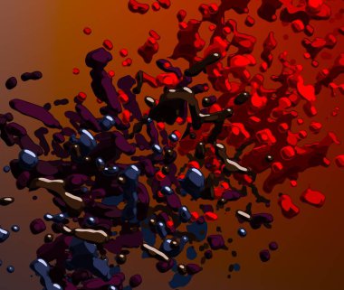 Soyut arka plan sanatı. 3 boyutlu illüstrasyon. Tuvalde fırça darbeleri. Çok renkli arkaplan. Çağdaş sanat. Sanatsal dijital palet.