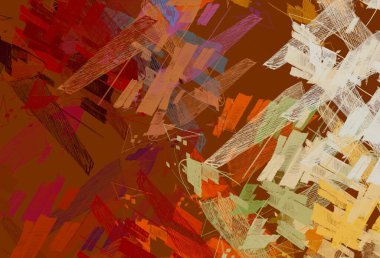 Soyut arka plan sanatı. 2D çizim. Etkileyici yağlı boya resim. Tuvalde fırça darbeleri. Modern sanat. Çok renkli arkaplan. Çağdaş sanat. İfade. Sanatsal dijital palet.