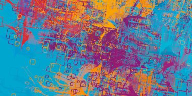 Soyut arka plan sanatı. 2D çizim. Etkileyici yağlı boya resim. Tuvalde fırça darbeleri. Modern sanat. Çok renkli arkaplan. Çağdaş sanat. İfade. Sanatsal dijital palet.