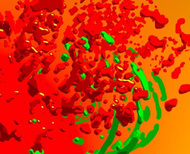 Soyut arka plan sanatı. 3 boyutlu illüstrasyon. Çok renkli arkaplan. Çağdaş sanat. Sanatsal dijital palet.