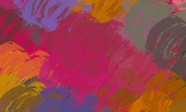 Soyut arka plan sanatı. 2D çizim. Etkileyici yağlı boya resim. Tuvalde fırça darbeleri. Modern sanat. Çok renkli arkaplan. Çağdaş sanat. İfade. Sanatsal dijital palet.