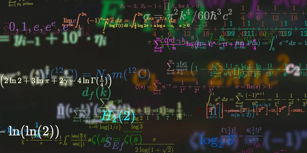 Sfondo Matematico Con Formule Illustrazione Senza Soluzione Continuità Modello Astratto — Foto Stock