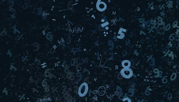 Matematica Illustrazione Sfondo Astratto Con Numeri Copiare Spazio — Foto Stock