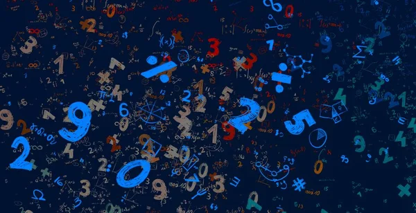 Math Ilustración Abstract Background Numbers Copy Space — Foto de Stock