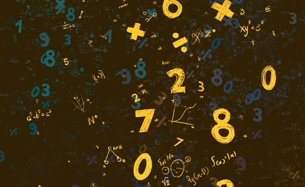 Matematica Illustrazione Sfondo Astratto Con Numeri Copiare Spazio — Foto Stock