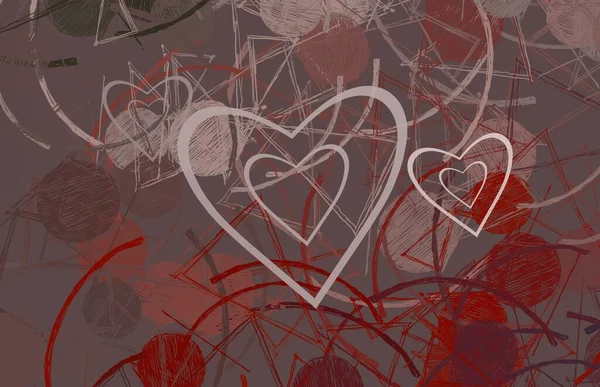 Abstract Valentine Background Art Corazones Sobre Lienzo Fondos Románticos Multicolor —  Fotos de Stock