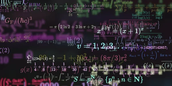 Formação Matemática Com Fórmulas Ilustração Perfeita Padrão Abstrato Com Símbolos — Fotografia de Stock