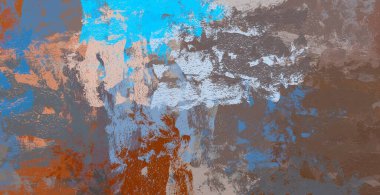 Soyut arka plan sanatı. 2D çizim. Etkileyici yağlı boya resim. Tuvalde fırça darbeleri. Modern sanat. Çok renkli arkaplan. Çağdaş sanat. İfade. Sanatsal dijital palet.