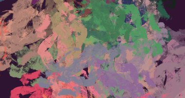 Soyut arka plan sanatı. 2D çizim. Etkileyici yağlı boya resim. Tuvalde fırça darbeleri. Modern sanat. Çok renkli arkaplan. Çağdaş sanat. İfade. Sanatsal dijital palet.