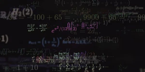 Kontekst Matematyczny Formułami Bezproblemowa Ilustracja Abstrakcyjny Wzór Kolorowymi Symbolami — Zdjęcie stockowe