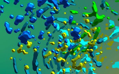 Soyut arka plan sanatı. 3 boyutlu illüstrasyon. Tuvalde fırça darbeleri. Çok renkli arkaplan. Çağdaş sanat. Sanatsal dijital palet.