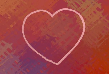 Soyut Sevgililer Günü arkaplan sanatı. Kalpler tuvalde. Çok renkli romantik bir fon. Çağdaş sanat. Sanatsal dijital palet.