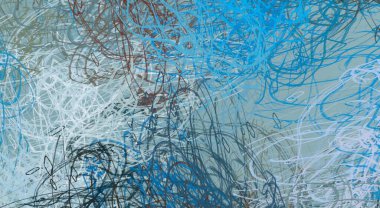 Soyut arka plan sanatı. 2D çizim. Etkileyici yağlı boya resim. Tuvalde fırça darbeleri. Modern sanat. Çok renkli arkaplan. Çağdaş sanat. İfade. Sanatsal dijital palet.