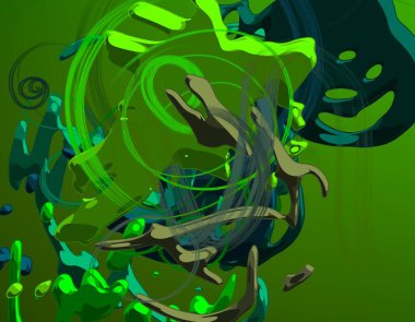 Soyut arka plan sanatı. 3 boyutlu illüstrasyon. Tuvalde fırça darbeleri. Çok renkli arkaplan. Çağdaş sanat. Sanatsal dijital palet.