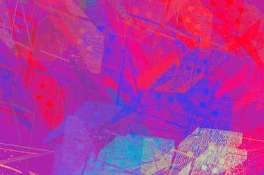 Soyut arka plan sanatı. 2D çizim. Etkileyici yağlı boya resim. Tuvalde fırça darbeleri. Modern sanat. Çok renkli arkaplan. Çağdaş sanat. İfade. Sanatsal dijital palet.