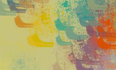 Soyut arka plan sanatı. 2D çizim. Etkileyici yağlı boya resim. Tuvalde fırça darbeleri. Modern sanat. Çok renkli arkaplan. Çağdaş sanat. İfade. Sanatsal dijital palet.