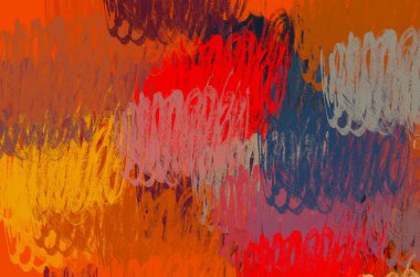 Soyut arka plan sanatı. 2D çizim. Etkileyici yağlı boya resim. Tuvalde fırça darbeleri. Modern sanat. Çok renkli arkaplan. Çağdaş sanat. İfade. Sanatsal dijital palet.