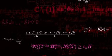 Formüllü matematik geçmişi, kusursuz çizimler. Renkli sembollü soyut desen  