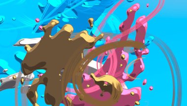 Soyut arka plan sanatı. 2D çizim. Etkileyici yağlı boya resim. Tuvalde fırça darbeleri. Modern sanat. Çok renkli arkaplan. Çağdaş sanat. İfade. Sanatsal dijital palet.