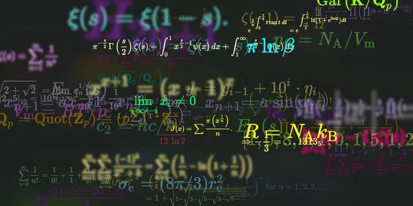 Kontekst Matematyczny Formułami Bezproblemowa Ilustracja Abstrakcyjny Wzór Kolorowymi Symbolami — Zdjęcie stockowe