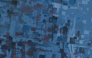 Soyut arka plan sanatı. 2D çizim. Etkileyici yağlı boya resim. Tuvalde fırça darbeleri. Modern sanat. Çok renkli arkaplan. Çağdaş sanat. İfade. Sanatsal dijital palet.