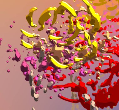 Soyut arka plan sanatı. 3 boyutlu illüstrasyon. Tuvalde fırça darbeleri. Çok renkli arkaplan. Çağdaş sanat. Sanatsal dijital palet.