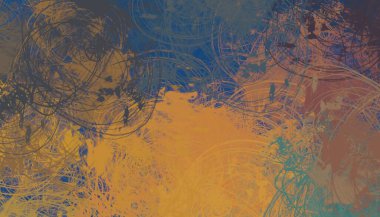 Soyut arka plan sanatı. 2D çizim. Etkileyici yağlı boya resim. Tuvalde fırça darbeleri. Modern sanat. Çok renkli arkaplan. Çağdaş sanat. İfade. Sanatsal dijital palet.