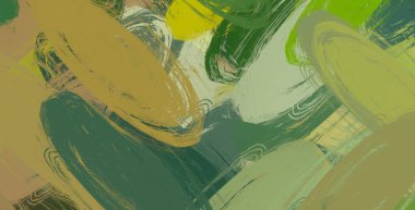 Soyut arka plan sanatı. 2D çizim. Etkileyici yağlı boya resim. Tuvalde fırça darbeleri. Modern sanat. Çok renkli arkaplan. Çağdaş sanat. İfade. Sanatsal dijital palet.