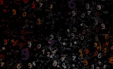 Matematik. 2D çizim. Numaralı soyut arkaplan, boşluğu kopyala 