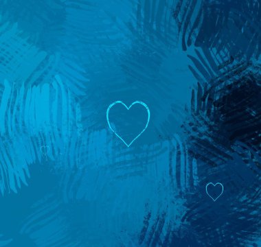 Soyut Sevgililer Günü arkaplan sanatı. Kalpler tuvalde. Çok renkli romantik bir fon. Çağdaş sanat. Sanatsal dijital palet.