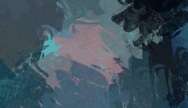 Soyut arka plan sanatı. 2D çizim. Etkileyici yağlı boya resim. Tuvalde fırça darbeleri. Modern sanat. Çok renkli arkaplan. Çağdaş sanat. İfade. Sanatsal dijital palet.