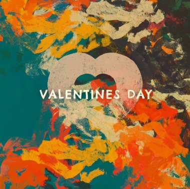 Soyut arka plan sanatı. 2D çizim. Etkileyici yağlı boya resim. Tuvalde fırça darbeleri. Modern sanat. Çok renkli arkaplan. Çağdaş sanat. İfade. Sanatsal dijital palet.